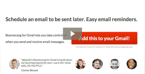 Boomergang For Gmail Browser Extension